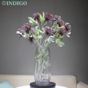 INDIGO - 5gab Violeta Krizantēmu Liels Daisy Home Dekoratīva Mākslīgo Ziedu Augstas Kvalitātes Kāzu, Banketu Puse, Bezmaksas Piegāde