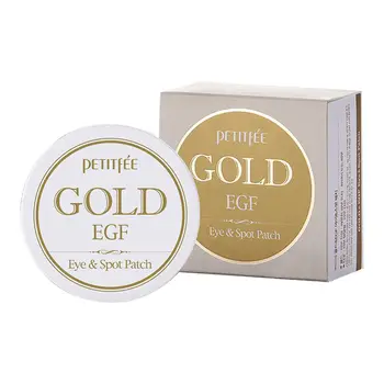 PETITFEE Gold & EGF Eye&Vietas Plāksteris ( Acu Maska 60pcs / Vietas Plāksteris 30pcs ) Zelta Kolagēna Acu Maska Pinnes Plāksteris Korejas Kosmētika