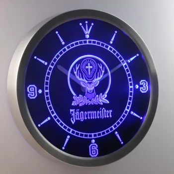 Nc0572 Jagermeister Alus Neona Gaismas Izkārtnes LED Sienas Pulkstenis