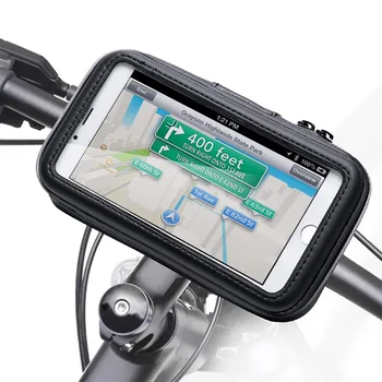 MTB Velosipēdu Tālruņa Turētājs, Soma 5-6.5 collu Ūdensizturīgs Motociklu Tālrunis Stāvēt Atbalsta iPhone, Samsung, Huawei GPS Turētājs Plaukts