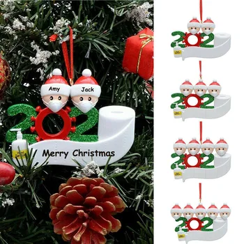 Īpašās Jaunā Gada DIY Uzvārds Svētību Ziemassvētku Eglīte Karājas Kulons Ornaments Ar Masku Rokas Dezinficē Roll Papīra Apdare