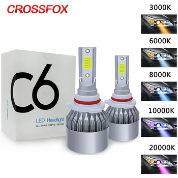 CROSSFOX Auto 6000K 880 LED H4, H1, H3, H8, H9 H11 12000K 9005 HB3 9006 HB4, H7 LED 9004 9007 H13 Lukturu Spuldzes Auto Gaismas Lampas 12V