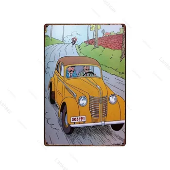 Tintin Metāla Zīmju Skārda Plakātu, Mājas Dekoru Cartoon Mākslas Glezniecības Tintin Filmas Plakāts, Bārs Sienas Mākslas Glezniecības 20*30 Cm Izmēra