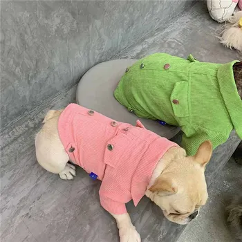 Jauna rudens un ziemas pet suņu apģērbu velveta jaka jaka franču buldogs Schnauzer Corgi Teddy apģērbu mazo suņu apģērbu