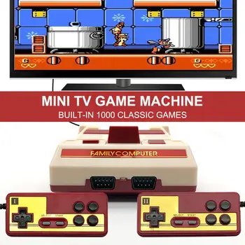 Mini TV Video Spēļu Konsole Uzcelta 1000 Retro Klasiskās Spēles Konsoles Kontrolieris Dual Spēlētāji Gamepad AV Izeja