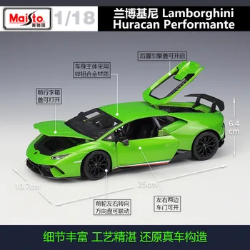 Maisto 1:18 Lamborghini Huracan Performante sporta auto simulācijas sakausējuma auto modelis kolekcija dāvanu rotaļlietas