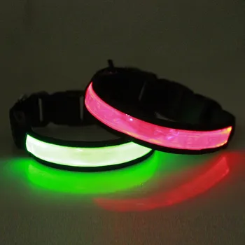 LED kaklasiksna Gaismas USB Lādējamu Saules Uzlādes Neilona Pet Suns Apkakles Gaismas Led Gaismas Nakts Drošību Kvēlojošs kaklasiksna
