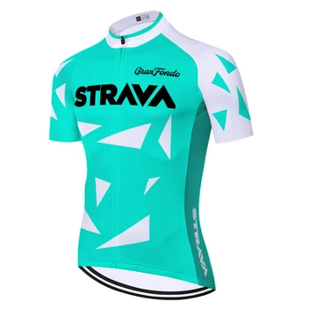 Jaunajā 2020. gada Vasaras STRAVA Pro velosipēdu jersey vīriešu mtb krekls Velosipēdu Īsām Piedurknēm topi Velosipēdu svīteri bretele ciclismo masculino