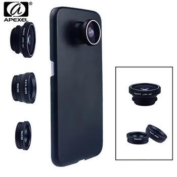Tālruņa Kameras Objektīvs 180 Zivs acs, Platleņķa un Makro Objektīvs Ar Lietu Vāku Samsung Galaxy s8 plus s6 malas S5 3. piezīme 1 mini Lēcas komplekts