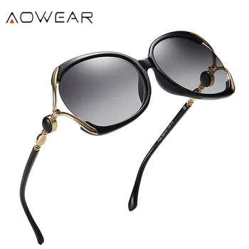 AOWEAR 2020. gadam Lielgabarīta Vintage, Saulesbrilles Sieviešu Polarizētās Retro Saules Brilles Luksusa Zīmolu Dāma Toņos Oculos Brilles ar Lietā