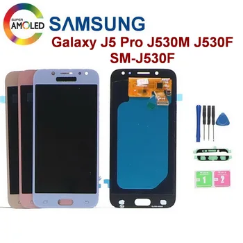 Super AMOLED Samsung Galaxy J5 2017 J5 Pro LCD Displejs J530 J530F J530M SM-J530F LCD Displejs, Touch Screen Digitizer Daļas