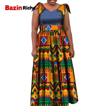Āfrikas Kleitas Sievietēm Ir 2021. Ankara Garums Plus Lieluma Tradicionālo Āfrikas Apģērbu bez Piedurknēm Bumbu Kleita Ilgi Lady Kleita WY5528