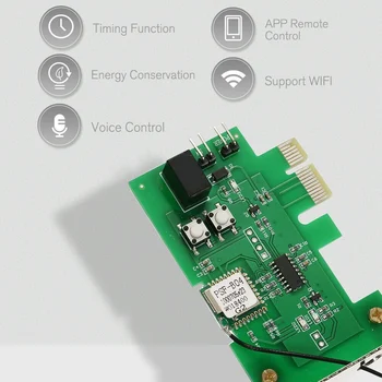 WiFi Smart Releja Modulis Mini PCI-E Desktop PC Balss Tālvadības Kartes Ieslēgt/IZSLĒGT Boot Kartes Darbs ar Alexa, Google Home IFTTT