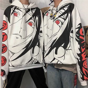 2020 Rudens ziemas Anime Naruto Uchiha Itachi Sharingan Drukāt hoodies Gadījuma sabiezēt silts džemperis kapuci sporta krekls sievietēm vīriešiem