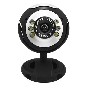 USB 2.0, Web Kameru, ar 6 LED Gaismas Clip-on Webcam Kameru Klēpjdators, Desktop Vairumtirdzniecības Dropshipping