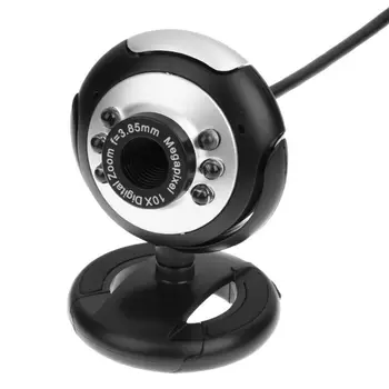 USB 2.0, Web Kameru, ar 6 LED Gaismas Clip-on Webcam Kameru Klēpjdators, Desktop Vairumtirdzniecības Dropshipping