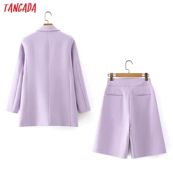 Tangada 2020. gada sieviešu tērpu komplekts lavandas ikdienas žakete uzvalku 2 gabals, kas sieviešu jaka dāmas žakete, Bikses, Komplekti DA105