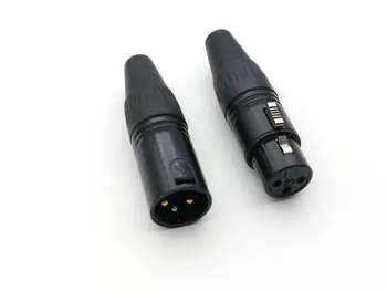 10pcs Zelta Pārklājumu augstas kvalitātes 3-pin XLR Female /male plug Audio Kabeļa Savienotājs