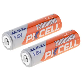 8Pcs/2card PKCELL Bateria AA Baterija Ni-Zn 1.6 V Niķeļa-Cinka 2500mWh AA Uzlādējamas Baterijas 2A Bateria Baterias Akumulators