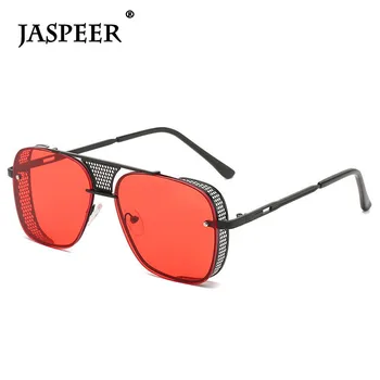 JASPEER Steampunk Saulesbrilles Vīriešiem Lielgabarīta Punk Saulesbrilles Vīriešiem Vintage Brilles UV400 Braukšanas Saules Brilles, Metāla Rāmji