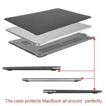 A2141 Matēts Laptop Case+Screen Protector (Dāvana)+Keyboard Cover (Dāvanu) Par Macbook Pro Retina Gaisa Touch Bar 11 12 13 15 16 collu