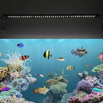 100-105cm 23W Akvāriju LED Apgaismojums Zivju Tvertnes Gaismas ar Paplašināms Iekavās 129 Led Pilna Spektra Augu Lampas AC100-240V