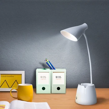 LED Galda Lampa Touch Kontroli 3 Režīmi Aptumšojami Acu Aprūpes LED Galda Lampa, USB Uzlādējams Ar Pildspalvu Turētājs Tālruņa Turētājs
