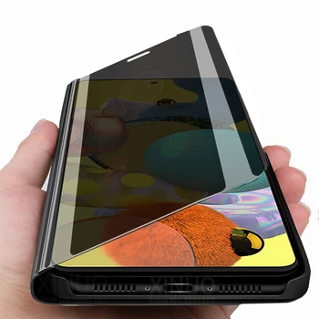 Smart flip case for Samsung Galaxy A71 A51 4G Spogulis Ādas stāvēt grāmatas vāka Samsung A71 A51 71 51 71A 51A attiecas coque