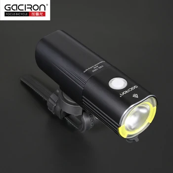 GACIRON Velosipēda Priekšējais Stūres Gaismas IPX6 Ūdensdrošs LED Lampas USB Lādējamu Power Bank Lukturīti 1000 Lūmenu 4500mAh 6 Režīmi