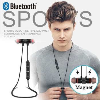 Sporta Neckband Austiņas Bluetooth Magnētisko Vadu Austiņas Stereo Earbuds Auriculare Mūzikas Austiņas Ar Mic Mobilo Tālruni