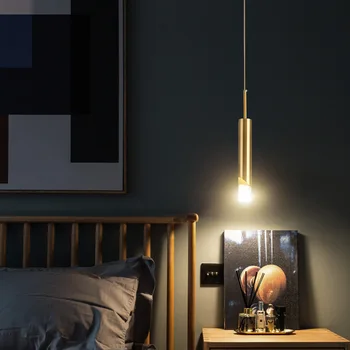 Ziemeļvalstu guļamistabas gultas neliela lustra, pēc mūsdienu minimālisma dizainers gaismas luksusa restorāns bārs lustra 110V, 220V