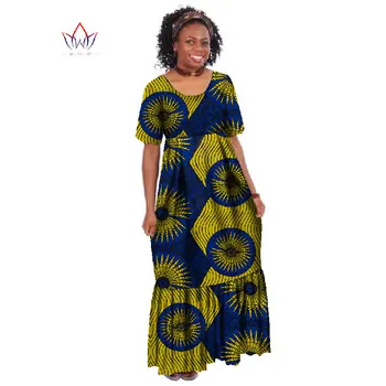 Jaunas Vasaras Drēbes Africaine Femme Āfrikas Apģērbi Sievietēm Bazin Bagāts Plus Lieluma Gara Kleita Āfrikas Vasks Drukāt Kleitas WY255