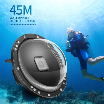 Darbības Fotokameru Aksesuāri Gopro Hero 8 Zemūdens Ūdensizturīgs Gadījumā, ABS Black ŠAUT XTGP548 Dome, Ostas Niršanas Maska ar Gaili