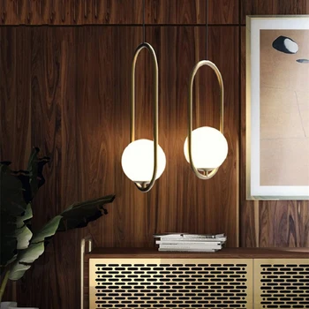 Nordic Industrial LED Pendant Gaismas Ēdamistaba Dzīvojamā Istaba Kafejnīca Guļamistaba Bārs Amerikāņu Hops Stikla Bumbu Kulons Lampas, Apgaismes iekārtas