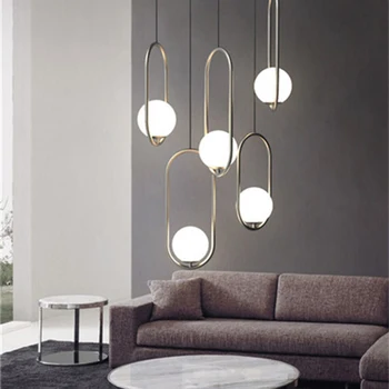 Nordic Industrial LED Pendant Gaismas Ēdamistaba Dzīvojamā Istaba Kafejnīca Guļamistaba Bārs Amerikāņu Hops Stikla Bumbu Kulons Lampas, Apgaismes iekārtas