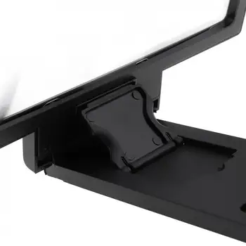 3X Melnas Akrila + ABS Portatīvo Regulēšana 3D Video Mobilā Tālruņa Ekrāna Lupa ar Mobilo Telefonu Turētājs