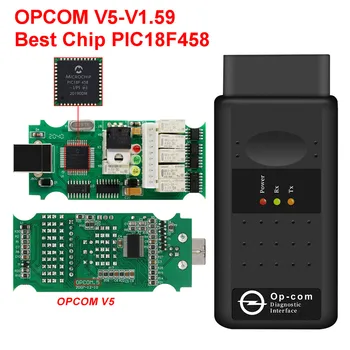 OPCOM V5 OP COM ar PIC18F458 OBD2 VAR AUTOBUSA OP-COM V5 V1.99 Labāko Skeneris Diagnostikas Rīks