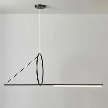 Ziemeļvalstu Minimālisma Dizains Black LED Ilgi Lustra Guļamistabai Dzīves Ēdamistaba, kabinets Mūsdienu Mājas Iekštelpu Apgaismojums