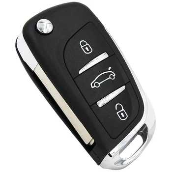 3 Pogu DS Stils Locīšanas Flip Tālvadības Atslēga Smart Auto Atslēgu 433mhz ID46 Mikroshēmu Peugeot 307 308 407 408 Pēc 2005 Gada Neslīpēts Asmens