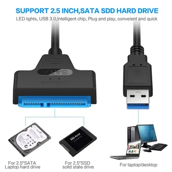 Congdi USB SATA 3 Kabeli, Sata USB 3.0 Adapteris, Līdz PAT 6 gb / s Atbalsts 2.5 Collu Ārējo SSD HDD Cieto Disku 22 Pin Sata III A25