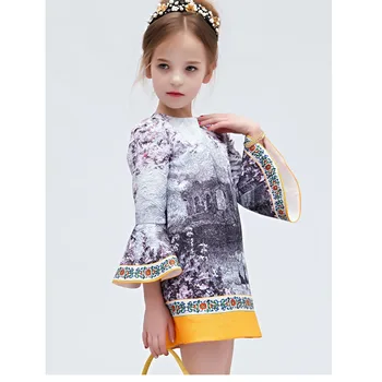Bērni Kāzu Kleitas Ar Garām Piedurknēm Pusaugu Meitenēm, Apģērbs, Drēbes Enfant Fille Mariage 2016. Gadam Jauniem Meitenes Pavasara Kleita