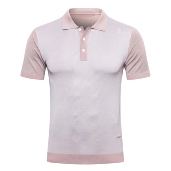 Miljardieris polo krekls, zīda vīrieši ir 2021. Jaunu Biznesu vienkāršā īsām piedurknēm jaunu plānas Pogas modelis Elpojošs liels izmērs M-5XL kvalitāti
