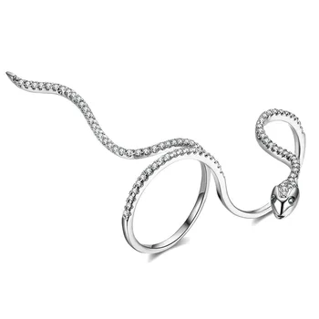 Dizainers high-end radošas personības čūska-veida gredzenu, mikro-cube cirkonija atvēršanas sieviešu banketa gredzenu modes karstā rotaslietas