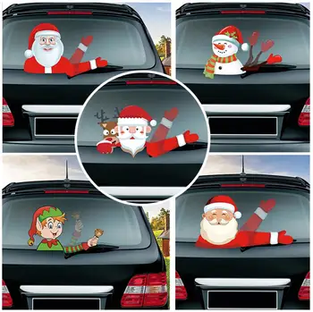 Ziemassvētku Uzlīmes Aizmugurējā Stikla Tīrītāja Decal Uzlīmes Vējstikla Tīrītājs Decal Tagus Auto Uzlīmes Aizmugurējā Stikla Tīrītāja Cute Santa Claus Vicināšanu
