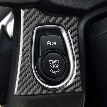 Oglekļa Šķiedras atslēgas caurums Dzinēja iedarbināšanas Pogu, Apdares Uzlīme Segums, BMW 3 Series F30 F34 3GT 13-17 15 LĪDZ 2016. RHD Labo Roku Disku