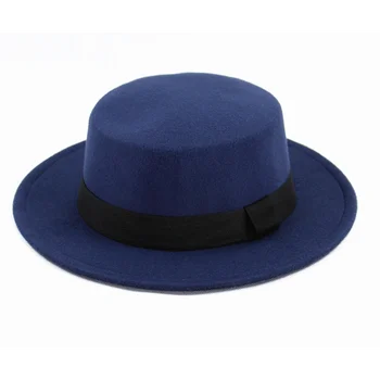 Jauns Klasiskās Flat Top Hat Sieviešu Uzskatīja, Platām Malām Fedora Cepuri Laday Prok Pīrāgs Chapeu De Feltro Katliņš Spēlmanis Top Hat 2020