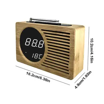 Retro Radio Modinātājs LED Ciparu Galda Galda Digitālo Radio Modinātājs Pulkstenis Ar Kalendāru Un Iekštelpu Temperatūras Displejs