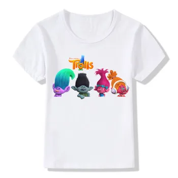 Troļļi Magoņu Burvju Karikatūra Modelis Funny Bērnu T krekls Bērni Cute Apģērbs Bērnu Zēniem/Meitenēm Vasaras Īsām Piedurknēm T-krekls