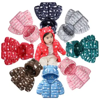Ziemas Baby Meitenes Zēni Parka Gaismas bērniem jakas kapuci kokvilnas Leju ziemas Mētelis bērnu jaka pavasara rudenī toddler virsdrēbes & mētelis