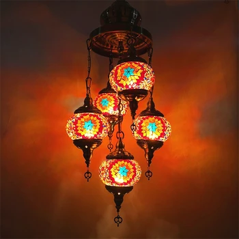 Bohemia turcijas, marokas kulons gaismas roku darbs mozaīkas vitrāžas Koridors Kāpņu telpā kafejnīca, restorāns dekors gaismas lampas